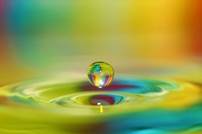 Close-up of water drops on glass