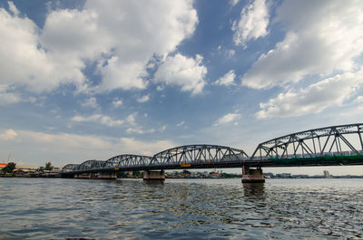 Bridge over river against sky