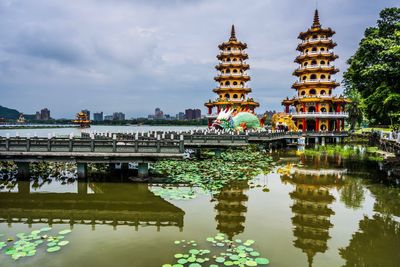 Reflection of building on water