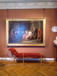 People sitting on table in museum