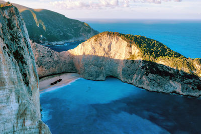 Scenic view of sea and rocks