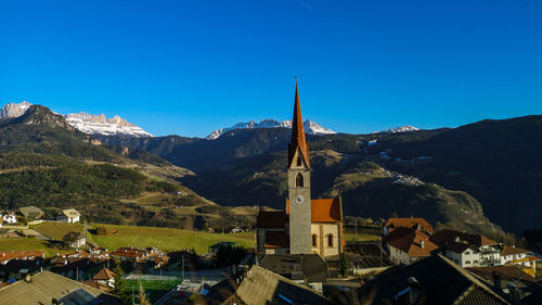 Scenic view to catinaccio and latemar, dolomites from auna di sotto, unterinn, alto adige 