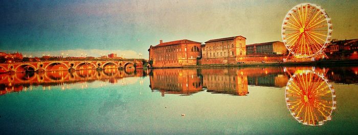 Reflection of buildings in river