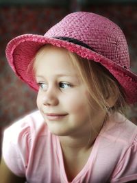 Close-up portrait of a girl looking away