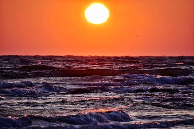 Sunrise over the baltic sea in gdynia