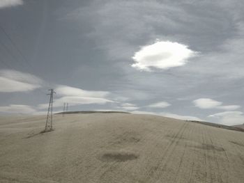 Scenic view of landscape against cloudy sky