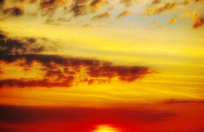 Low angle view of orange sky