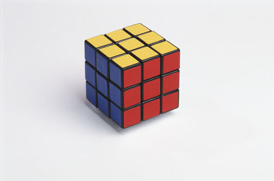 Close-up of toy over white background