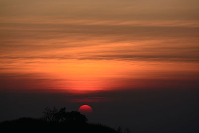 Scenic view of dramatic sky during sunset