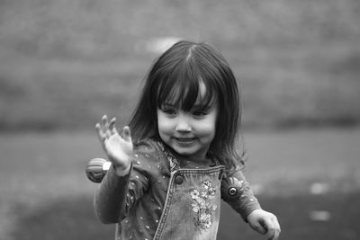 Portrait of cute girl smiling