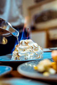 Close-up of cake on table