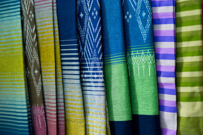 Full frame shot of multi colored textile in market