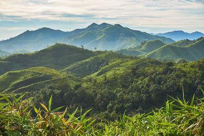 Scenic view of mountains against sky