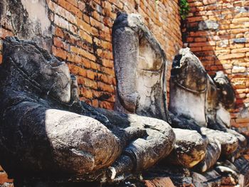 Close-up of old stone statue