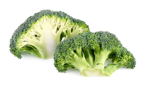 High angle view of chopped leaf against white background