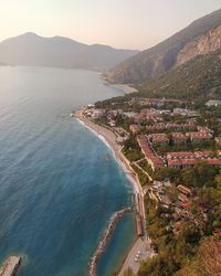 High angle view of sea against sky