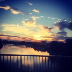 Scenic view of lake at sunset