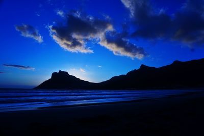 Scenic view of sea against sky at sunset