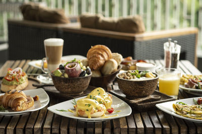 Close-up of food on table