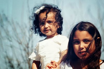 Portrait of girls outdoors