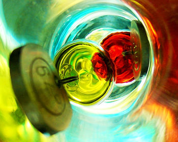 Close-up of multi colored drink