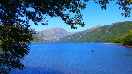 Scenic view of lake and mountains