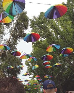 Low angle view of umbrellas