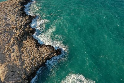 High angle view of sea waves