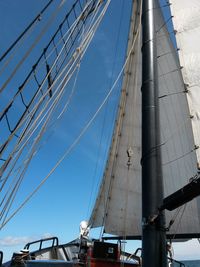 Low angle view of suspension bridge