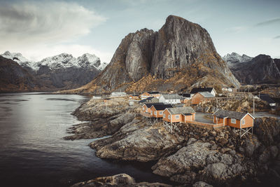 Surroundings of the typical norwegian village of hamnøy