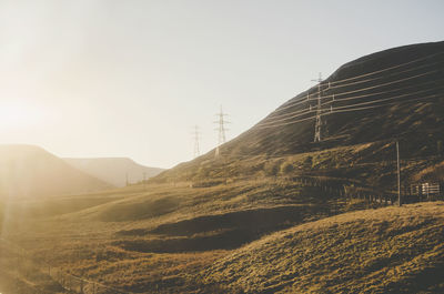 Scenic view of mountains against clear sky