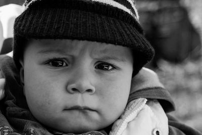 Close-up portrait of cute baby boy