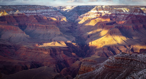 Aerial view of rock formations