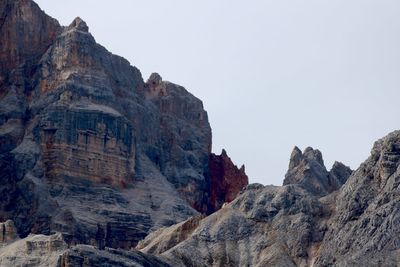 Low angle view of rock formations