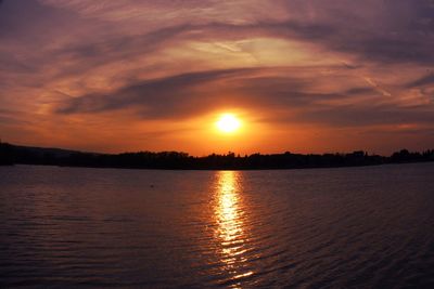 Scenic view of sea at sunset