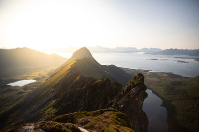 Scenic view of mountains against clear sky