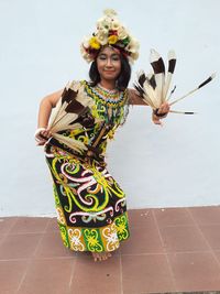 Woman dancer of dayak tribe