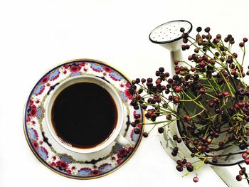 Close-up of coffee cup on table