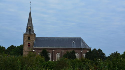 Exterior of temple against sky