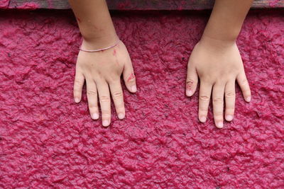 Low section of child on rug