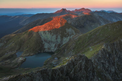 Moody landscape from carpathian mountains, romania.