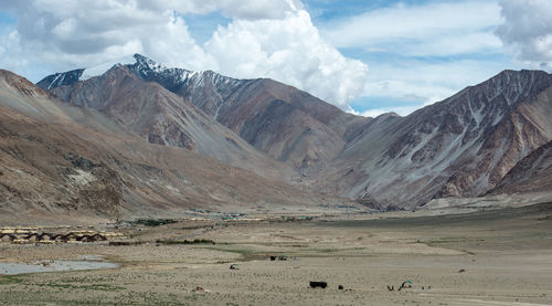 Scenic view of desert against sky