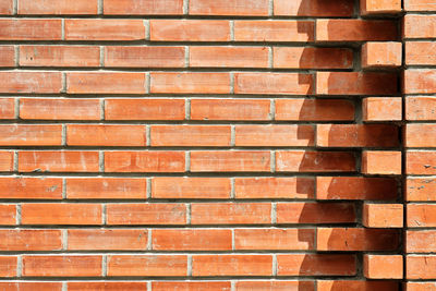 Red brick wall pattern texture background.