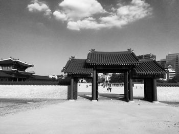 Gyeongbokgung against sky in city