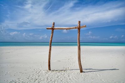 Wooden structure on beach