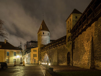 Illuminated city at night