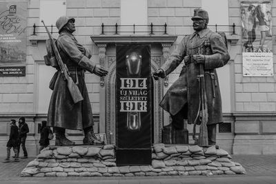 View of woman in city