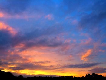 Low angle view of dramatic sky during sunset