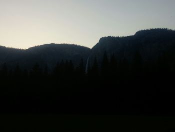 Scenic view of mountains against clear sky