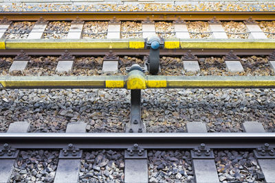 High angle view of railroad tracks